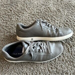Cole Haan Men's Shoes 12M Gray Leather Grand.OS Casual Low Top Sneakers